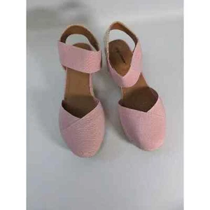 Comfortview Sandals Women's Pink With Rope Wedge Round Toe Sz 9-1/2 - Picture 1 of 10