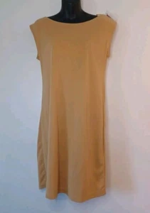 NWT SIGRID OLSEN Mustard Yellow Cap Sleeves Knit Sheath Dress - Size S - Picture 1 of 5