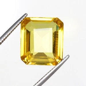 18. Carat Yellow Citrine Square Cut Loose Gemstone For Pendant Making - Picture 1 of 4