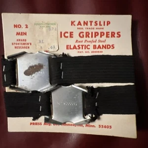 Vintage NOS 1950’s Mens Kantslip Ice Grippers Unused On Display Cardboard - Picture 1 of 3