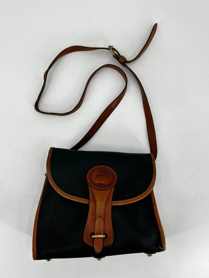 Vintage Dooney And Bourke All Weather Leather Black Essex Crossbody - Image 1 of 4