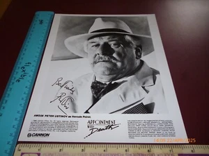 PETER USTINOV 8 x 10 SIGNED PHOTOGRAPH HERCULE POIROT - APPOINTMENT WITH DEATH - Picture 1 of 4