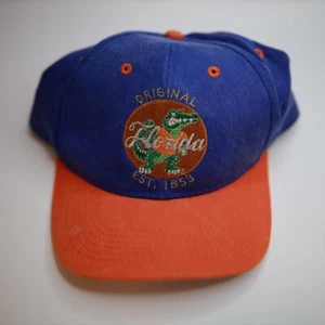 Vintage Florida Alligatoren Snapback Mütze bestickt Kappe JUGENDGRÖSSE orange und blau - Bild 1 von 5