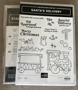 Retired Stampin Up Stamp Set SANTA’S DELIVERY & SANTA’S TRAIN Dies Christmas - Picture 1 of 2