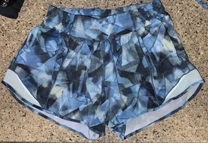 Lululemon DAMEN BEDRUCKT Hottie TASCHEN SHORTS Größe 6 Tall blau Fitnessstudio Training - Bild 1 von 6