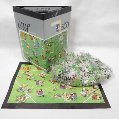 Vintage Loup Heye Jigsaw Puzzle World Cup 500 piece Complete Cartoon Soccer Game - Image 1 of 4
