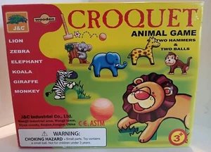 J & C Wooden Animal Croquet Game For Kids - Picture 1 of 5