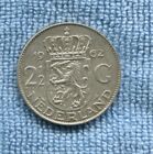 1962 SILVER 2&#189; Gulden Juliana Netherlands Coin L-302