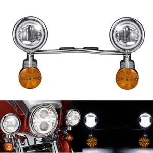 For Harley Motorcycle Passing Turn Signals Lamp Driving Fog Spot Lights Bar Kit - Picture 1 of 12