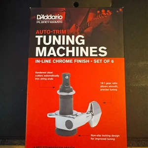 D'Addario Locking Tuners, Auto-Trim, 6 in-line, Chrome - PWAT-6R1 - Picture 1 of 2