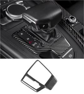 LHD Gloss Carbon Fiber Print Console Shift Cover Trim ABS Fits 17-24 A4 B9 A5 S5 - Picture 1 of 2