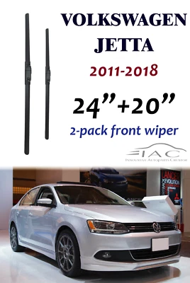 Paquete de 2 limpiaparabrisas delantero 24"+20" para Volkswagen Jetta 2011-2018 Foto 1 de 2