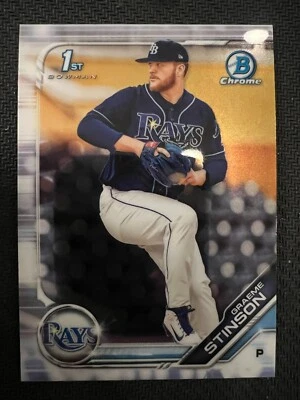 QTY: 2019 Bowman Draft Chrome - Graeme Stinson RAYS 1st Rookie Prospect #BDC-116 - Image 1 of 2