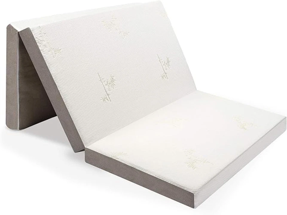 "Colchón triple, tamaño único, 4 pulgadas, cama de piso triple plegable, autocaravana de viaje, 75 x 25""" Foto 1 de 4