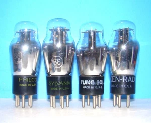 No 56 radio audio amplifier vintage vacuum 4 tubes valve tested ST shape 256 56 - Picture 1 of 3