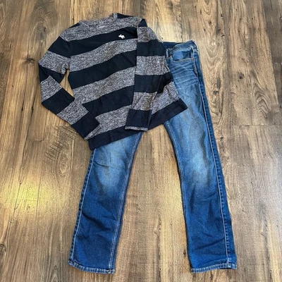 Conjunto de 2 piezas camisa y jeans ajustados elásticos talla: 15/16 GUC ABERCROMBIE para niños Foto 1 de 4