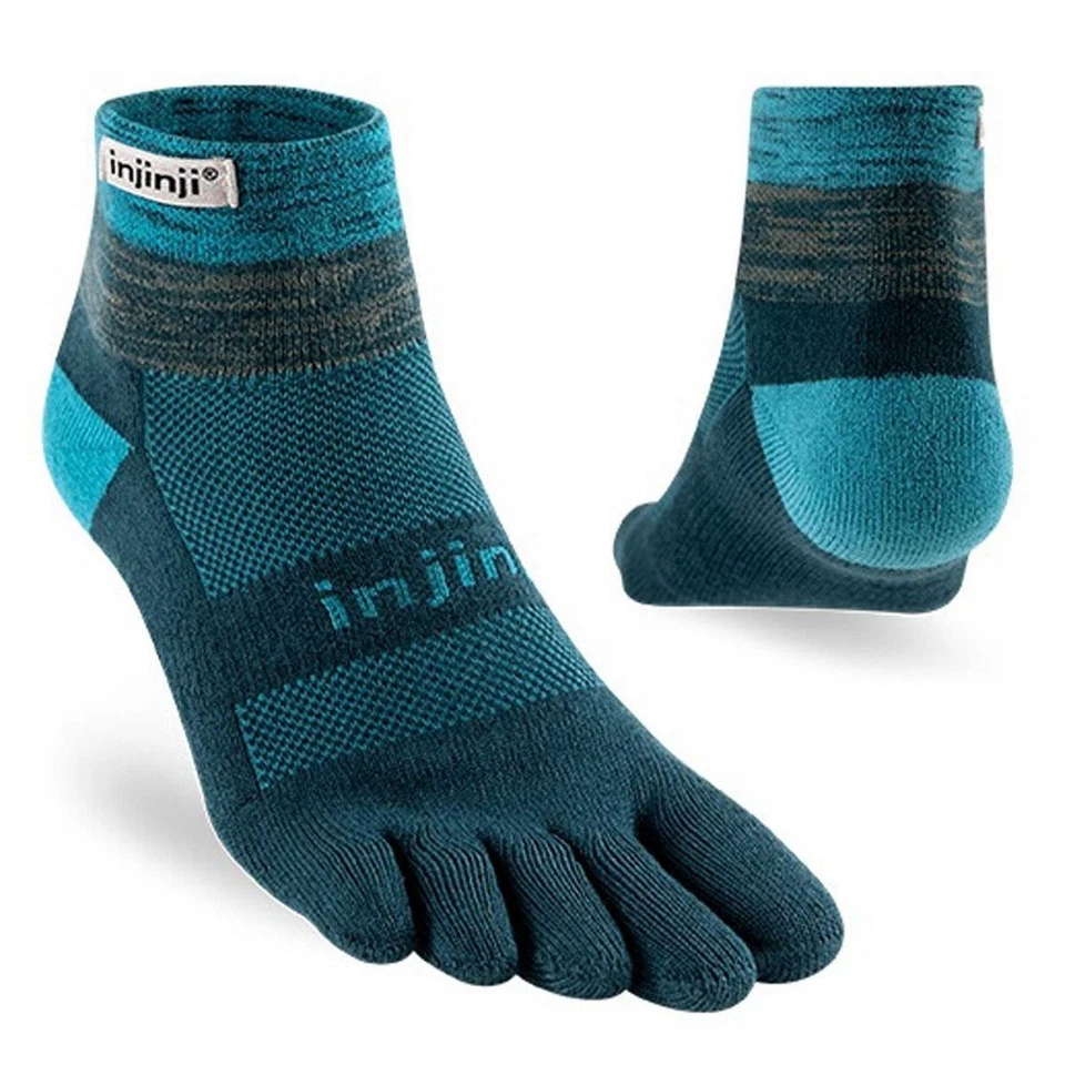 Injinji Trail Run Midweight Five Finger Running Toe Socks Mini-Crew Midnight - Image 1 of 1
