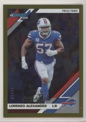 2019 Panini Donruss Press Proof Gold /50 Lorenzo Alexander #39 - Image 1 of 2