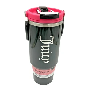 Juicy Couture Black & Pink Insulated 40 Oz Tumbler Pop Up Straw - Picture 1 of 4