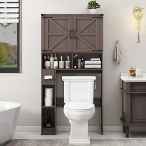 Über der Toilette Aufbewahrungsschrank, Bauernhaus Aufbewahrungsschrank über Toilette mit B... - Bild 1 von 8