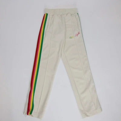 Pantaloni da pista Palm Angels Cream Rainbow con dettagli a righe laterali - Immagine 1 di 4