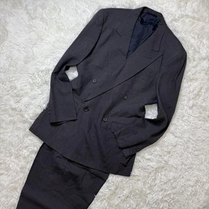 Set completo doppiopetto lino COMME CA DU MODE L grigio scuro Giappone vintage - Foto 1 di 12
