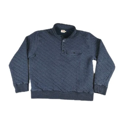 Faherty Acolchado 1/4 Presión Pullover Polar Sudadera Para Hombre LG Azul Marino  Foto 1 de 4