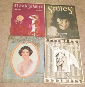 Amazing Lot Of 4 Vintage Early 1900s Sheet Music!! - Picture 1 of 1