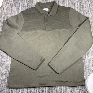 Peter Werth London N.1 Magson Polo Sweatshirt Long Sleeve Green Sz L - Picture 1 of 8