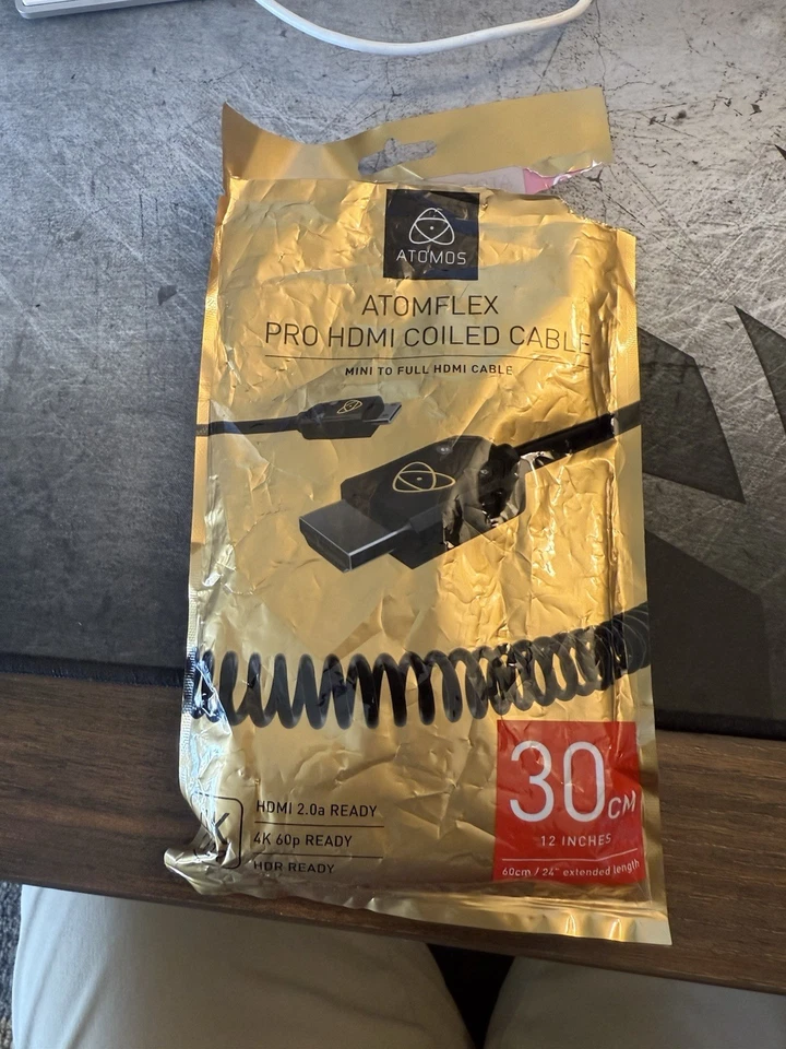Atomos AtomFLEX HDMI auf Mini-HDMI Spiralkabel | 12 auf 24" | ATOM4K60C3 - Bild 1 von 4