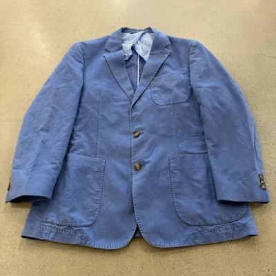 Peter Millar Blazer Crown Soft Sport Coat Men’s L Regular Blue Cotton Linen - Image 1 of 4