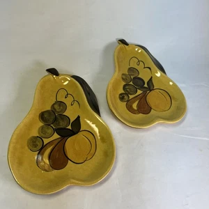 Los Angeles Potteries Pear Shaped Dishes  Spoon Rest  8"x6” Vintage Set Of 2 - Picture 1 of 9