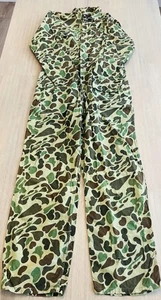 Nesco Sportsman's Apparel Coveralls Mens Small Duck Hunter Camo Green Brown - Picture 1 of 8
