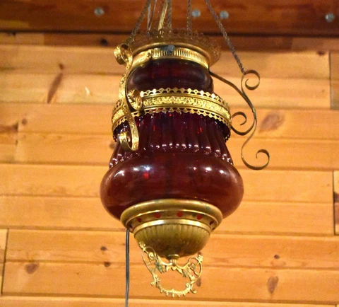 Lovely Atq Victorian Cranberry Red Hanging Parlor Pendant Lamp Electric Cir 1900 Cover