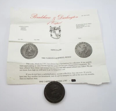 1797 English Cartwheel 2 Pence King George III Coin in Original Packaging - Image 1 of 4