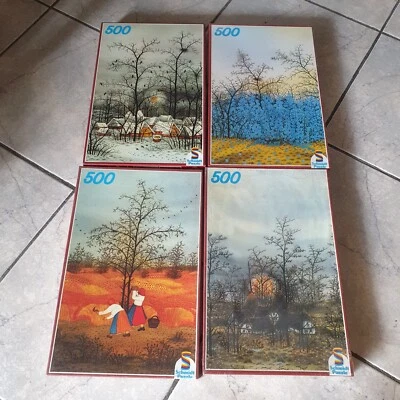 4x Puzzle Schmidt - LACKOVIC Serie Completa 4 Stagioni 500 pz. 485x309 Anno 1988 - Immagine 1 di 4