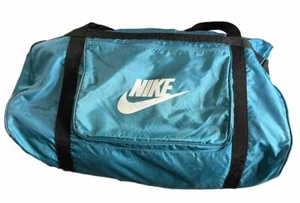 Nike Vtg Duffle Bag Teal Blue Swoosh Logo Gym Travel Big Large XL Hockey - Picture 1 of 19