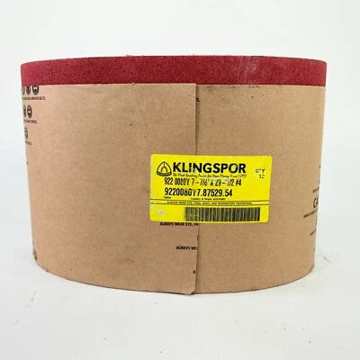 12 Pack Klingspor 80 Grit Sanding Belt 7-7/8" x 29-1/2" #4 CS922 - Image 1 of 4