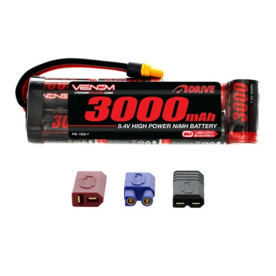 Batería plana Venom 8,4 V 3000 mAh 7 celdas NiMH con enchufe Deans EC3 Traxxas UNI Foto 1 de 3