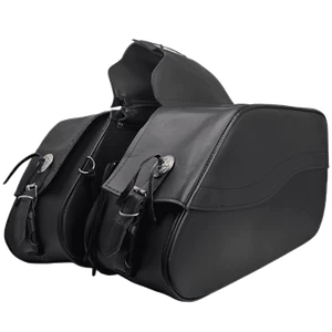 Vance Nomad Plain Motorcycle Saddlebags 30L Durable PVC Water-Resistant - Picture 1 of 3