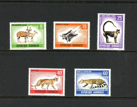 O769   Gabon   1970    fauna   wild animals   5v.  MNH Cover