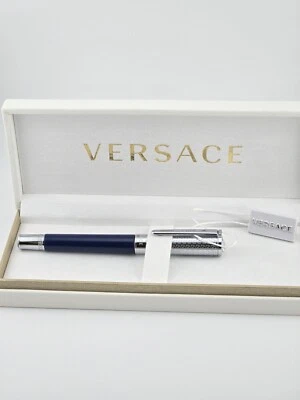 Caneta esferográfica Versace Olympia azul prata tinta azul - VS6010017 - Imagem 1 de 4
