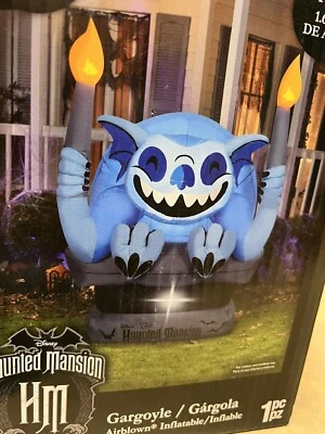 Disney Mansión Embrujada Auténtica Gárgola Soplada por Aire Halloween Patio 5.5 pies de Alto NUEVO Foto 1 de 4