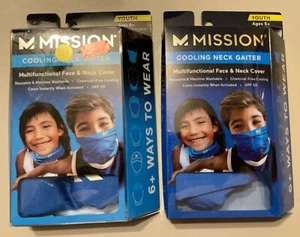Mission Cooling Neck Gaiter - Youth Ages 5+  One Size - Blue (2 Pack) - Picture 1 of 2
