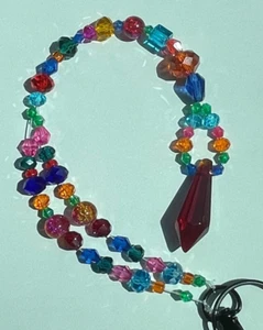 Perlen Sonnenfänger Rückspiegel Ornament bunt rot Kristall Prisma Auto Charm - Bild 1 von 9