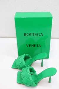 Bottega Veneta Grass Green Lido Intrecciato Leather Mules Womens Size 41/US 11 - Picture 1 of 9