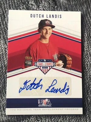 2018 USA Baseball Stars & Stripes 17U National Team Signatures Dutch Landis Auto - Image 1 of 3