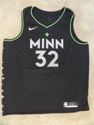 Camiseta Minnesota Timberwolves, # 32 Karl-Anthony Towns, Nike 2XL Negra, Rara Foto 1 de 4
