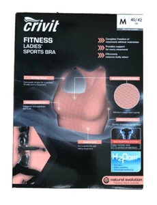 Crivit New Fitness Ladies Gym Yoga Running Sports Bra (Pink) Size: Medium - Picture 1 of 4