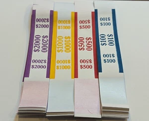 600 SELF SEALING CURRENCY STRAPS MONEY BILL BANDS STRAP- Free Shipping - Picture 1 of 1